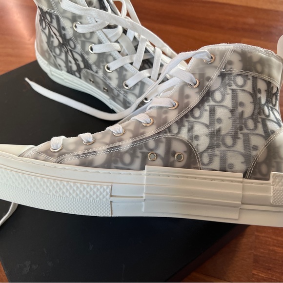 New Dior B23 Oblique high top sneaker, black/white - Picture 4 of 13